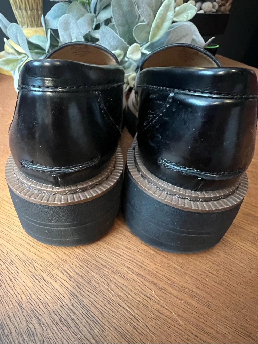SAM EDELMAN Laurs Platform Loafer Lug Sole Horsebit Gold Slip On Patent Leather